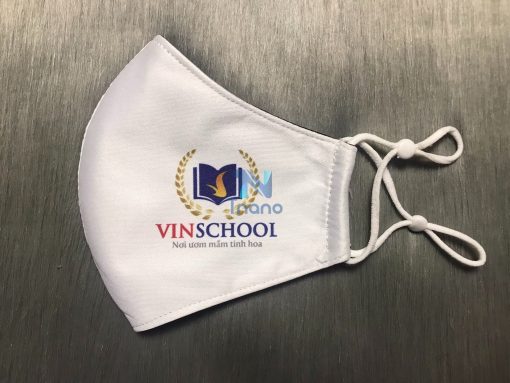 Khẩu trang vải in logo Vinschool