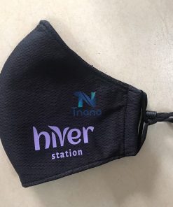 Khẩu trang vải mè in logo Hiver Station