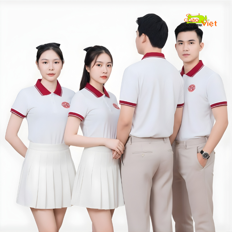 Mẫu Áo Thun Đồng Phục Trắng